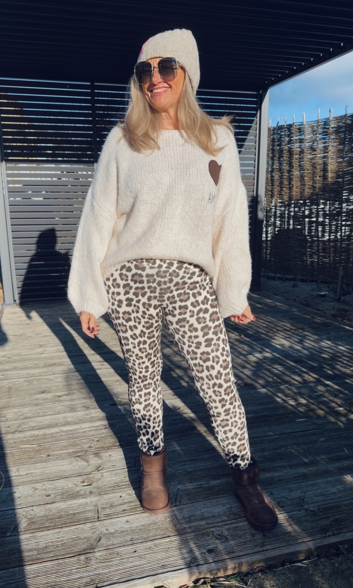 LEO-LEGGINGS KYLIE BEIGE  STRETCHY Variantenartikel Made in Italy