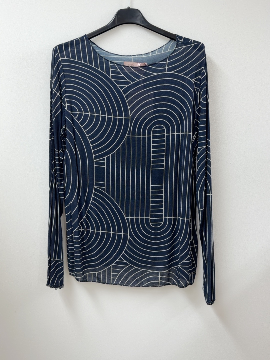 Langarmshirt Cashmere Ornamentmuster I LS0026 I Made in Italy 34-42