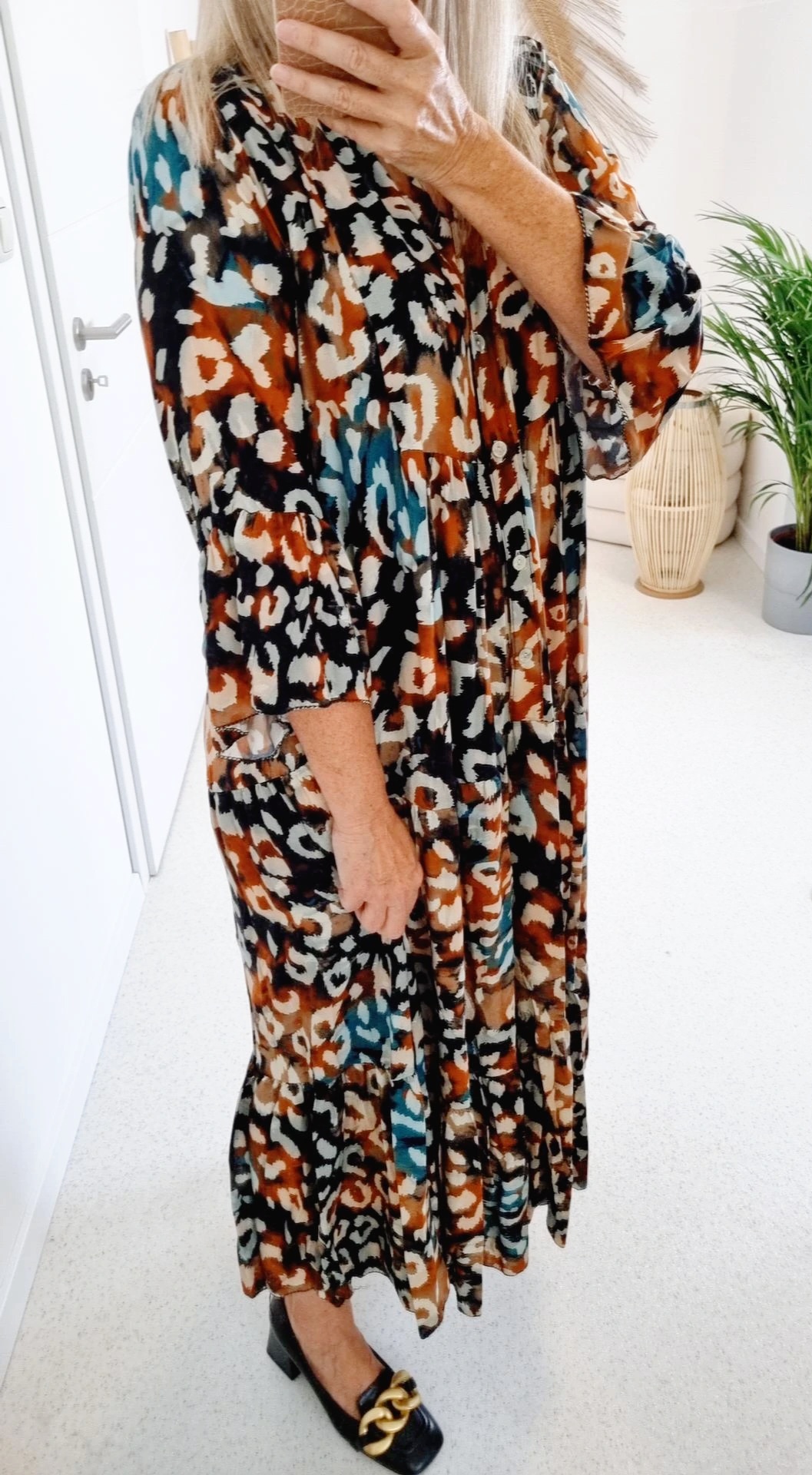 MAXI TUNIKA DRESS SAFARI PETROL 34-42 Made in Italy langes Kleid Hängerchen Tunikakleid MAXI TUNIKA DRESS SAFARI PETROL 34-42 Made in Italy langes Kleid Hängerchen Tunikakleid