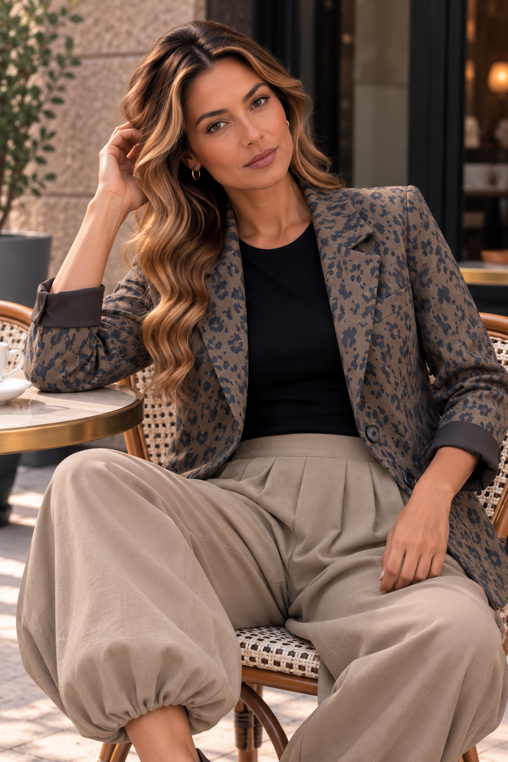 Blazer REH schoko/schwarz Lässig, bequem & stilvoll BL0187 I Made in Italy Größenartikel