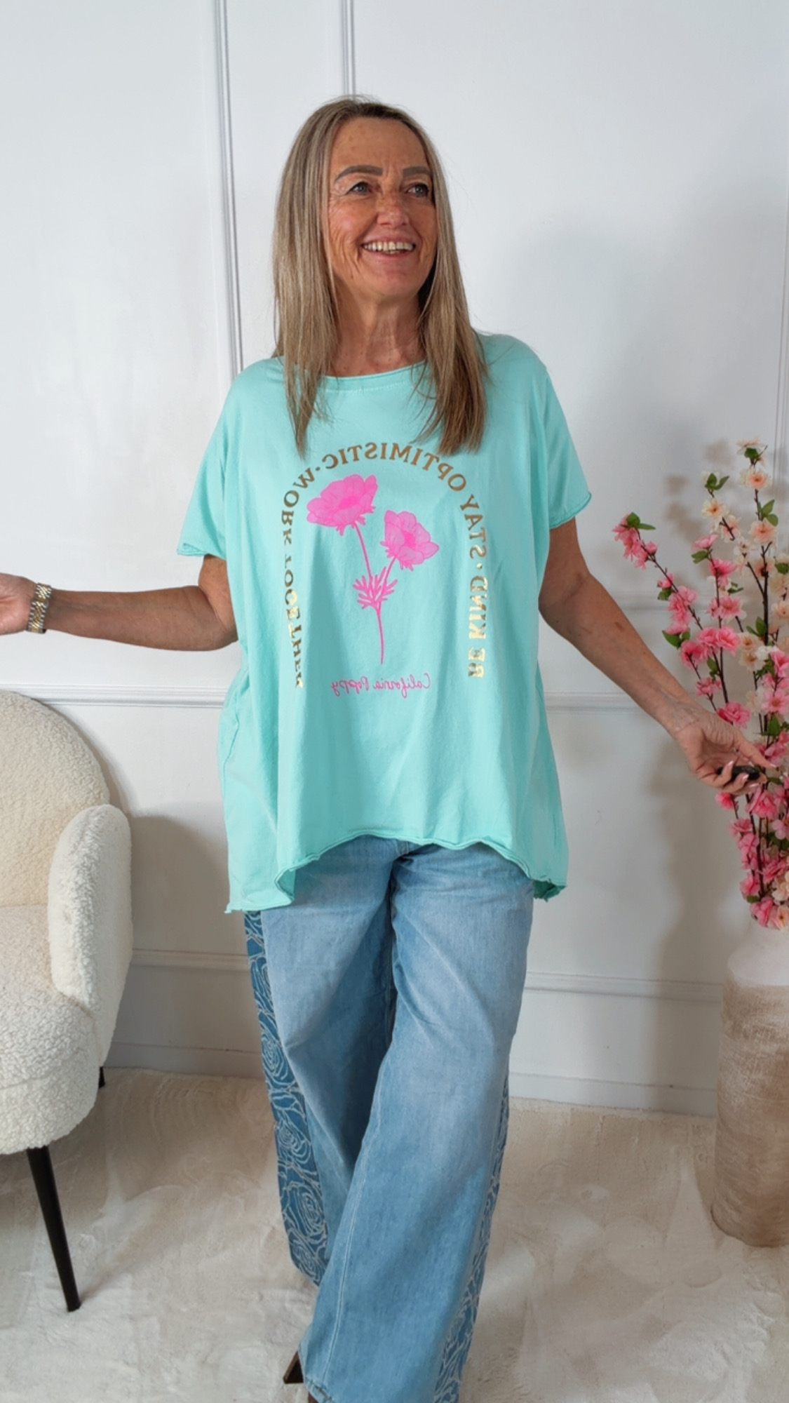 🌸✨ Shirt Fioralba Optimista Vokuhila Made in Italy 34-44/46