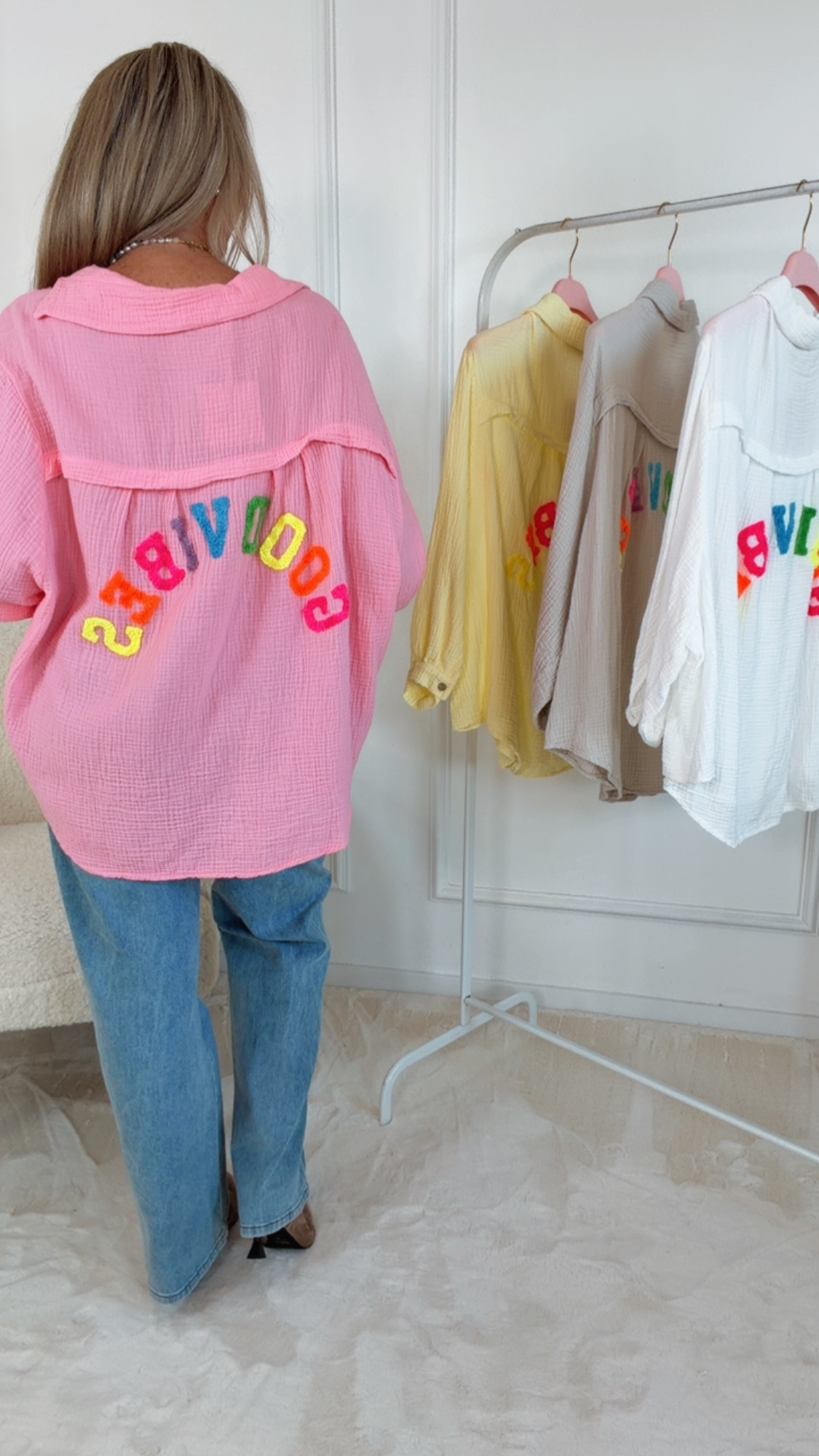 Musselinbluse Goodvibes 34 - 44 Made in Italy