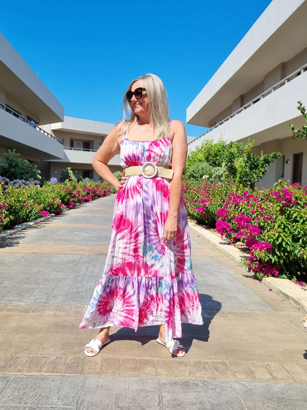 SPAGHETTI DRESS DALLAS PINK 34-42 Made in Italy Maxi Kleid Sommer Strandkleid Abendkleid BATIK Tie Dye SPAGHETTI DRESS DALLAS PINK 34-42 Made in Italy Maxi Kleid Sommer Strandkleid Abendkleid BATIK Tie Dye