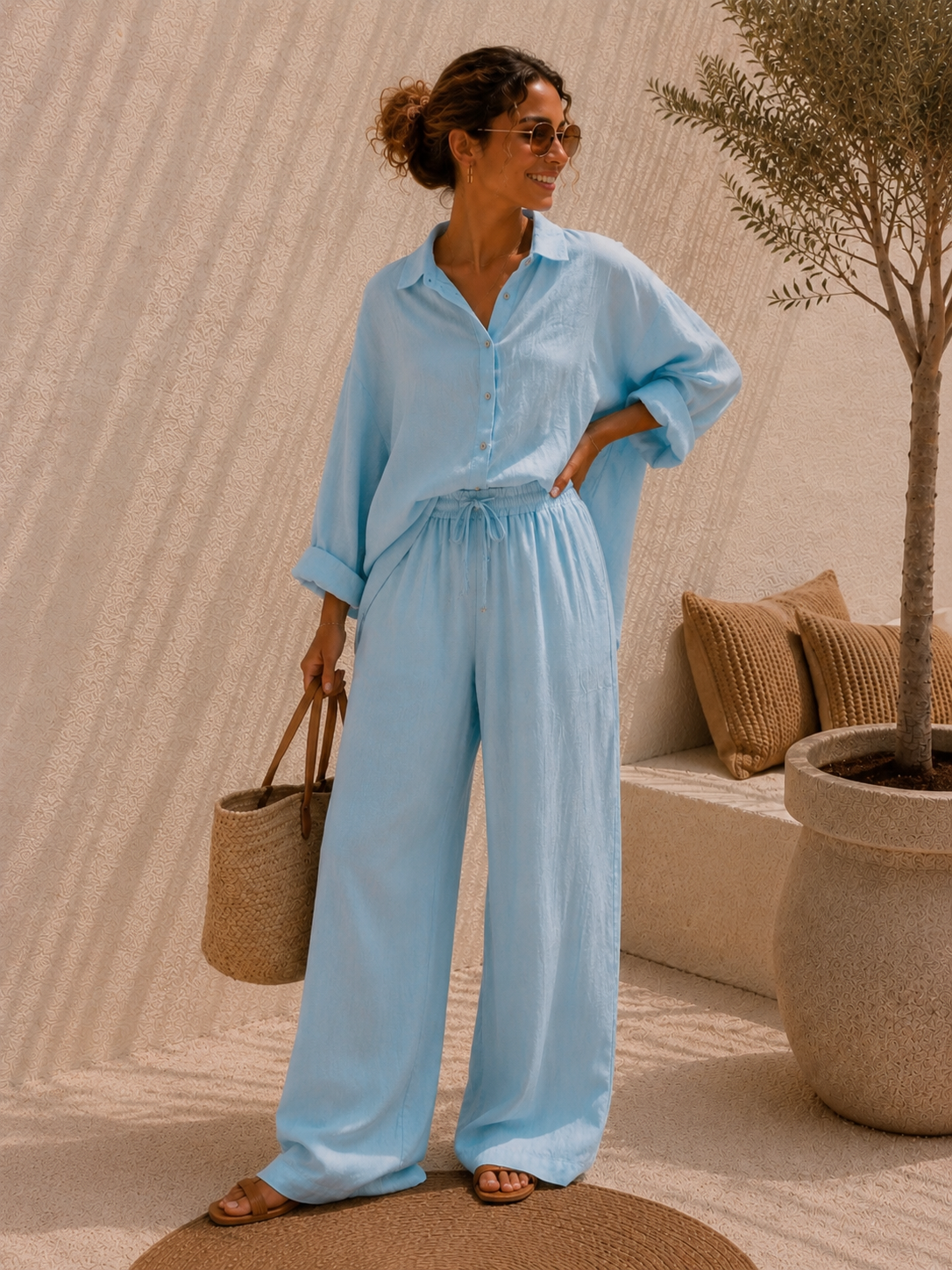 Leinenhose Conchita MADE IN ITALY 38-44 Leinentrousers