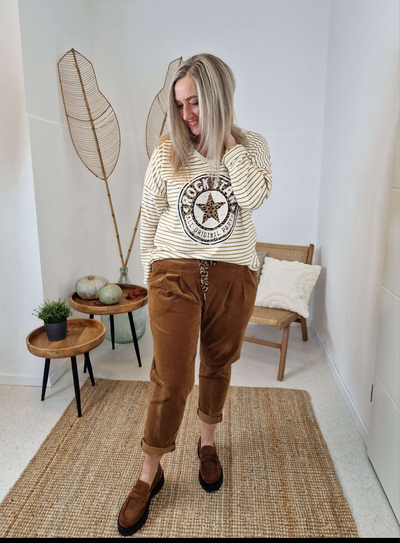 STRIPED LONGSLEEVE SHIRT LEO ROCKSTAR CAMEL 34-42 Made in Italy versch. Farben STRIPES STREIFEN STRIPED LONGSLEEVE SHIRT LEO ROCKSTAR CAMEL 34-42 Made in Italy versch. Farben STRIPES STREIFEN