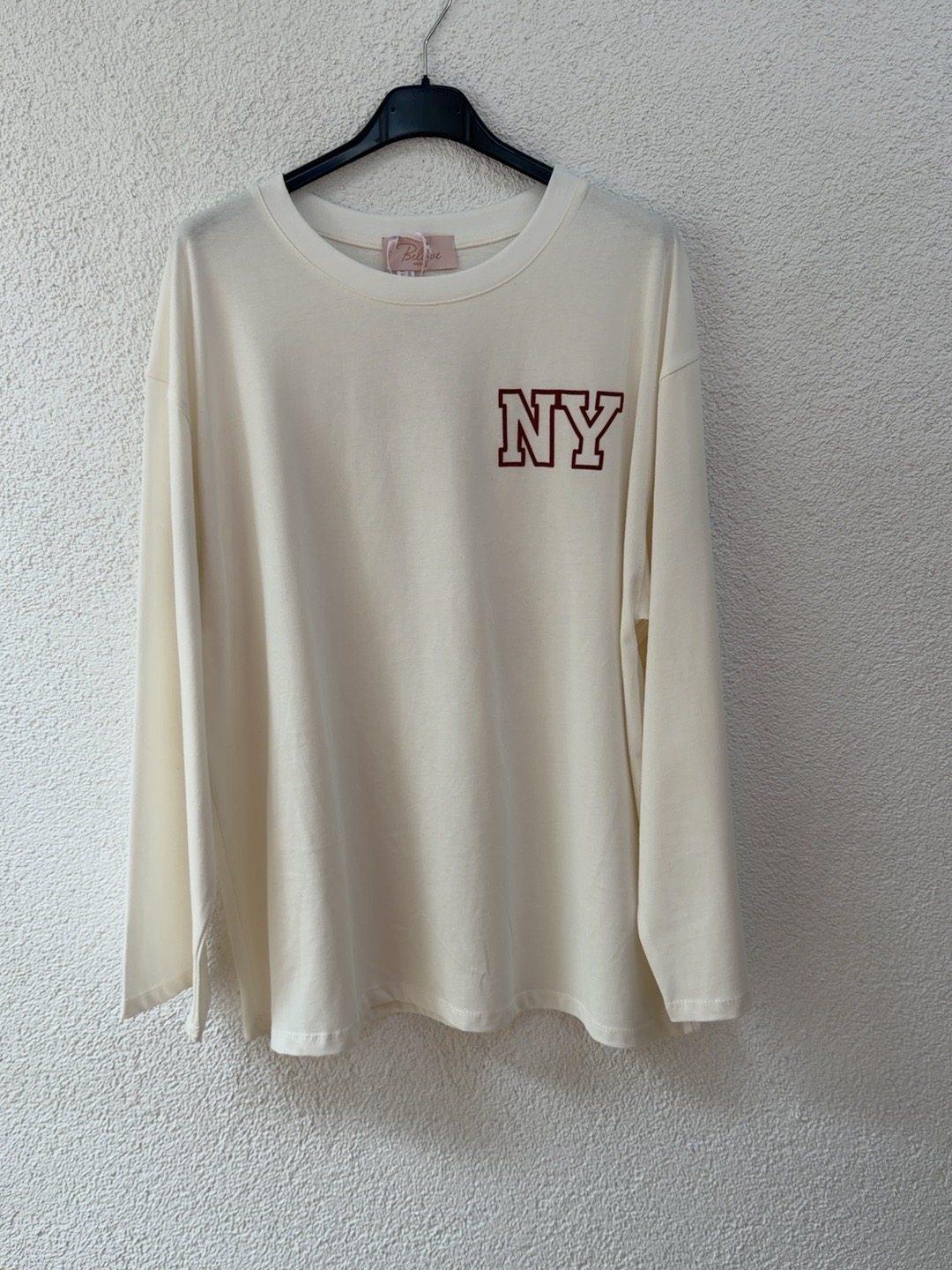 Longsleeve mit New York Statement-Print LS0063 I Made in Italy 34-42/44