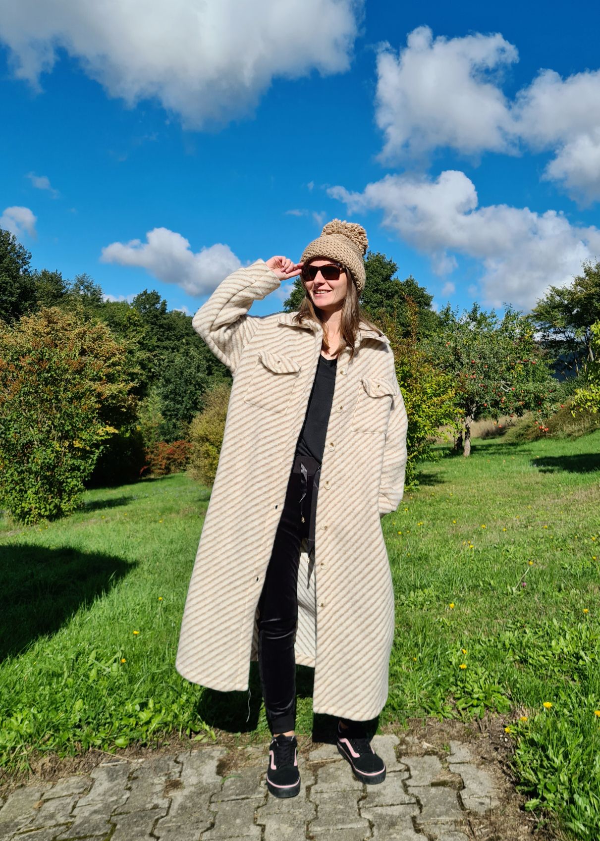 WOLL MANTEL PIA STRIPES BEIGE 36-42 Made in Italy Winter Jacke Fleece Mantel COAT WOLL MANTEL PIA STRIPES BEIGE 36-42 Made in Italy Winter Jacke Fleece Mantel COAT