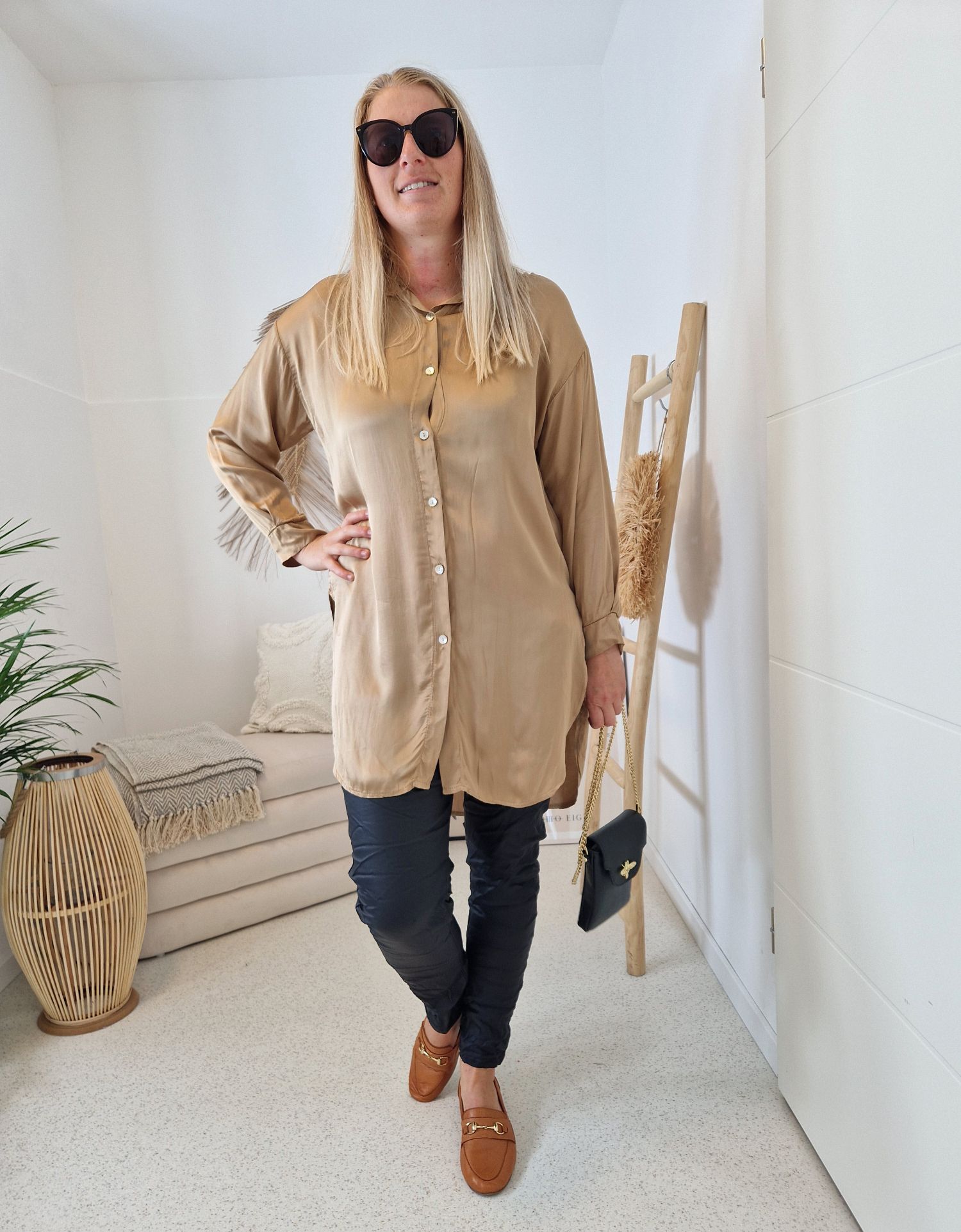 OVERSIZE BLUSE BIANCA CAMEL 34-42 Made in Italy Longbluse Hemd OVERSIZE BLUSE BIANCA CAMEL 34-42 Made in Italy Longbluse Hemd