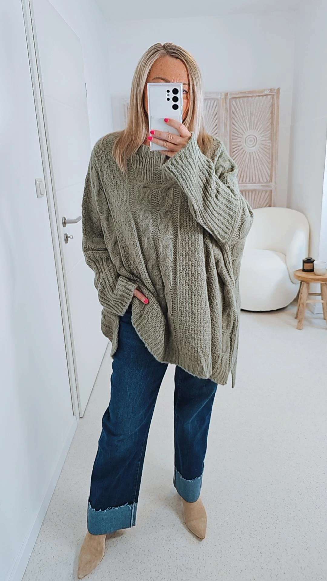 STRICKPULLOVER ZOPFMUSTER TARA Oversize Pullover Made in Italy 36 - 48/50 STRICKPULLOVER ZOPFMUSTER TARA Oversize Pullover Made in Italy 36 - 48/50