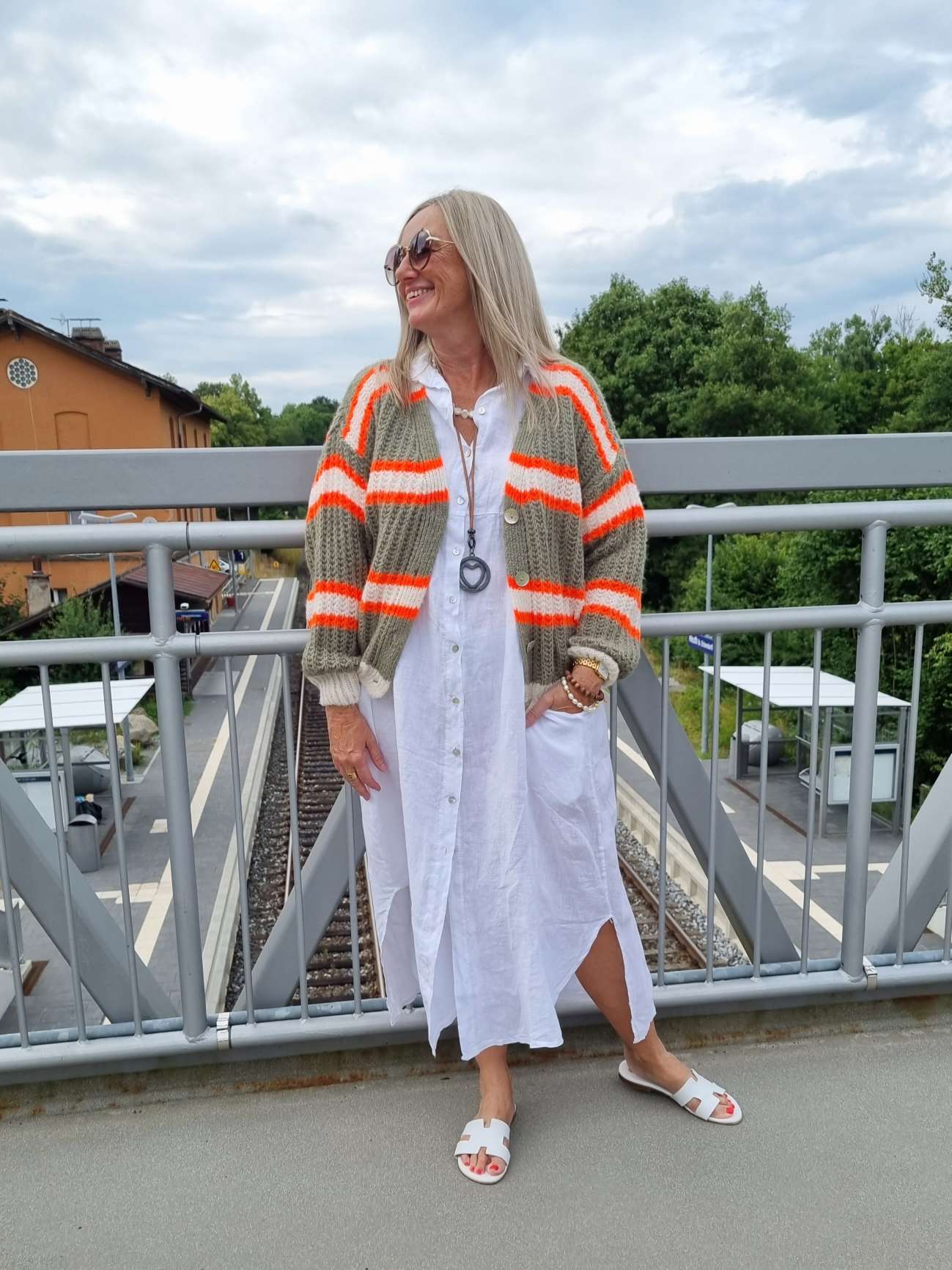 LINEN DESS WILMA WEISS 34-42 Made in Italy Leinen Kleid Long Bluse Mantel LINEN DESS WILMA WEISS 34-42 Made in Italy Leinen Kleid Long Bluse Mantel
