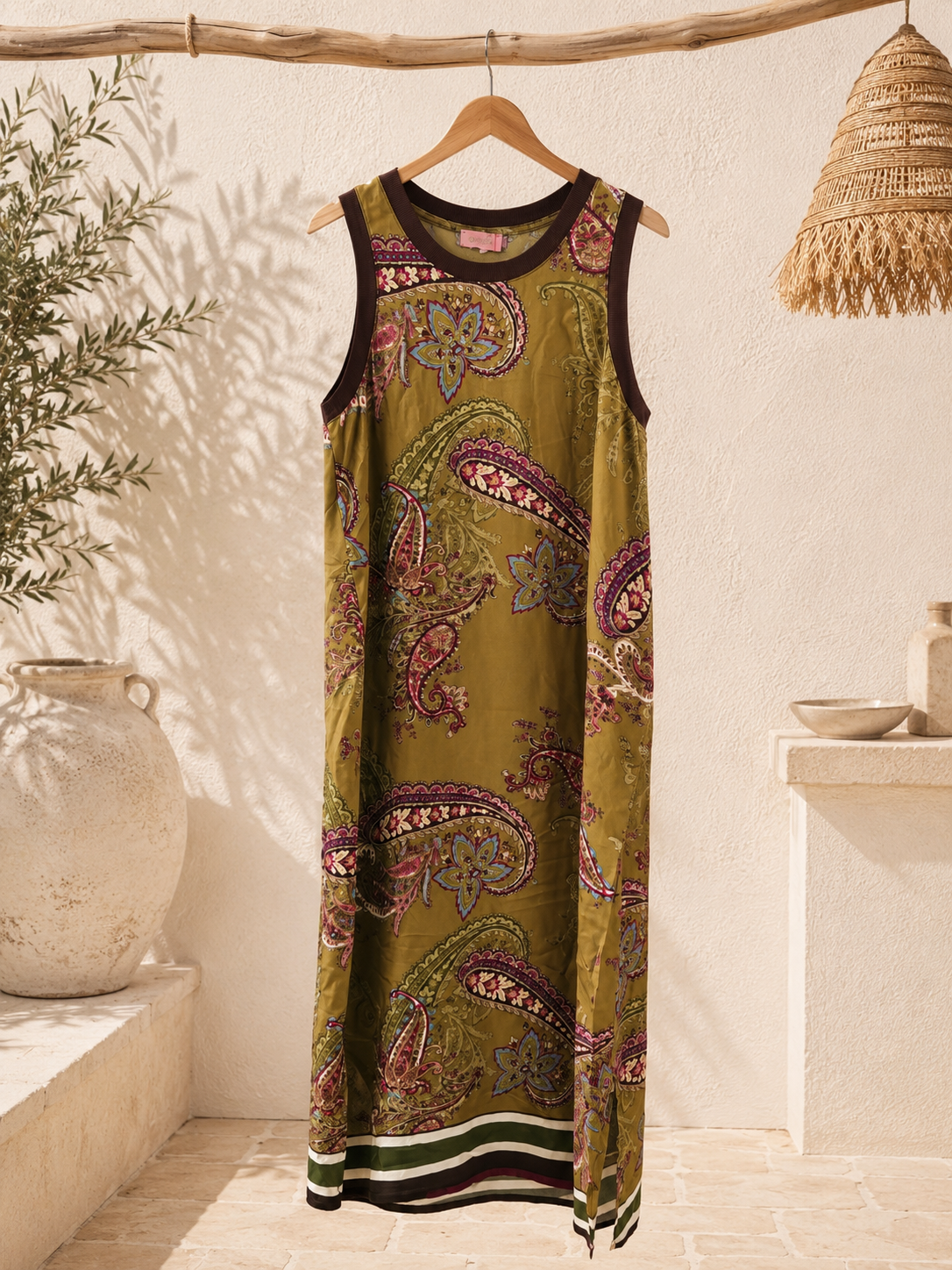 Satin-Kleid Evelina Paisley Made in Italy Viskose Qualtiät Gr. 34-40/42