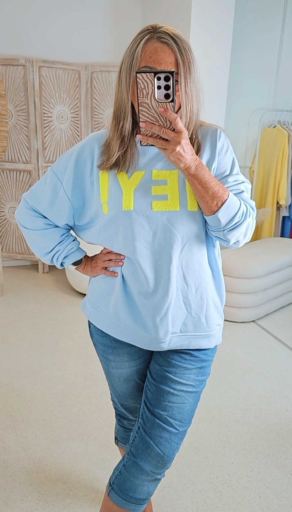 OVERSIZE SWEATER HEY Made in Italy 34-42/44 Langarm Sweatshirt