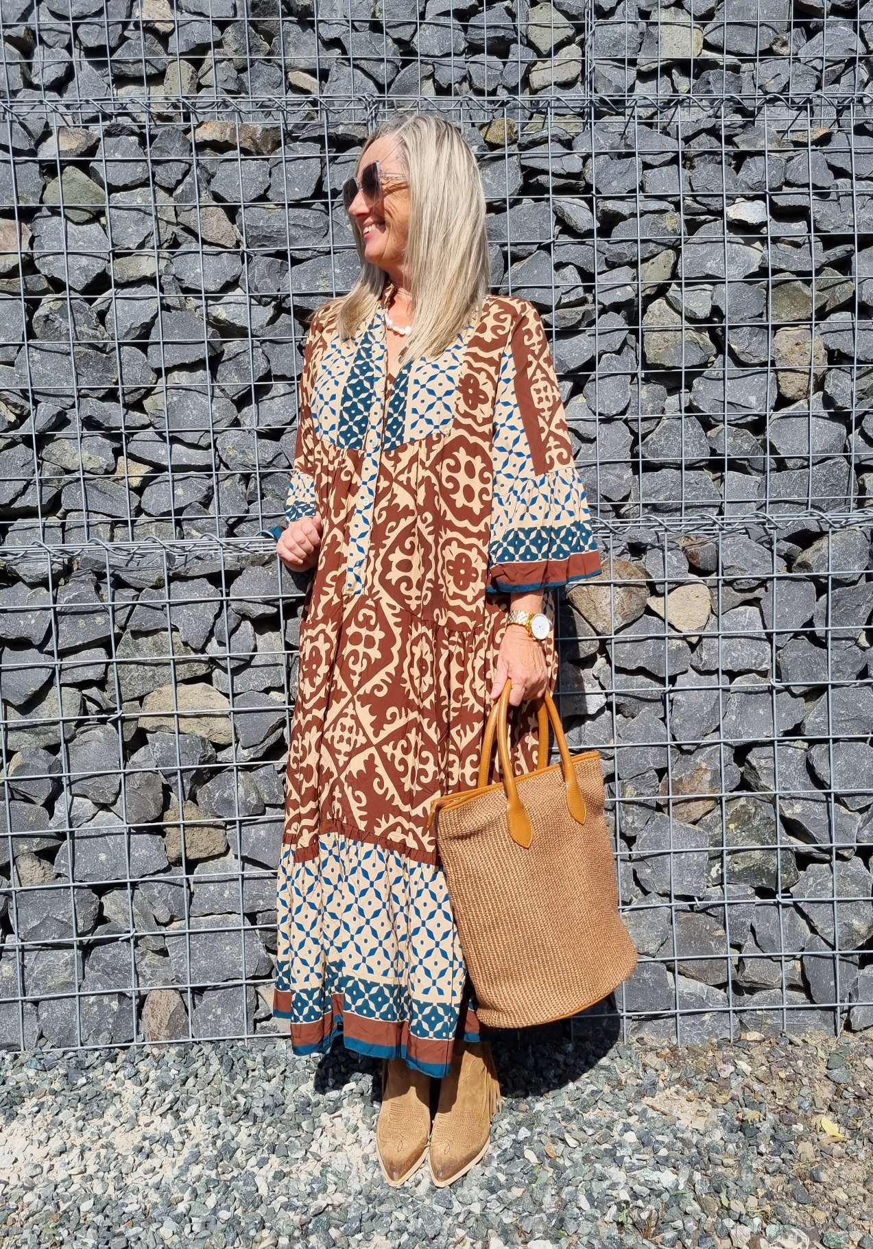 MAXI TUNIKA DRESS IRINA BRAUN 34-42 Made in Italy langes Kleid Hängerchen Tunikakleid MAXI TUNIKA DRESS IRINA BRAUN 34-42 Made in Italy langes Kleid Hängerchen Tunikakleid