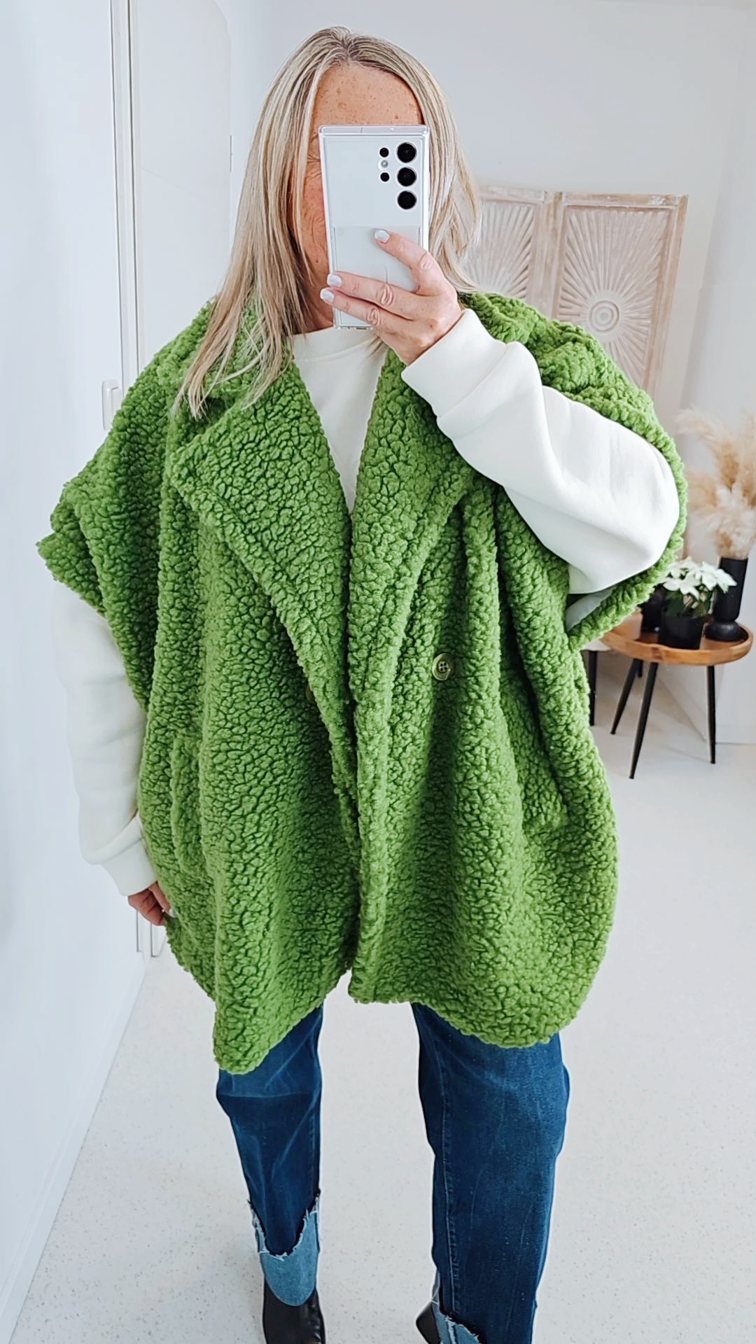 BOUCLE  WESTE BERTA Made in Italy 34-48 Mantel Jacke ärmellos  COAT