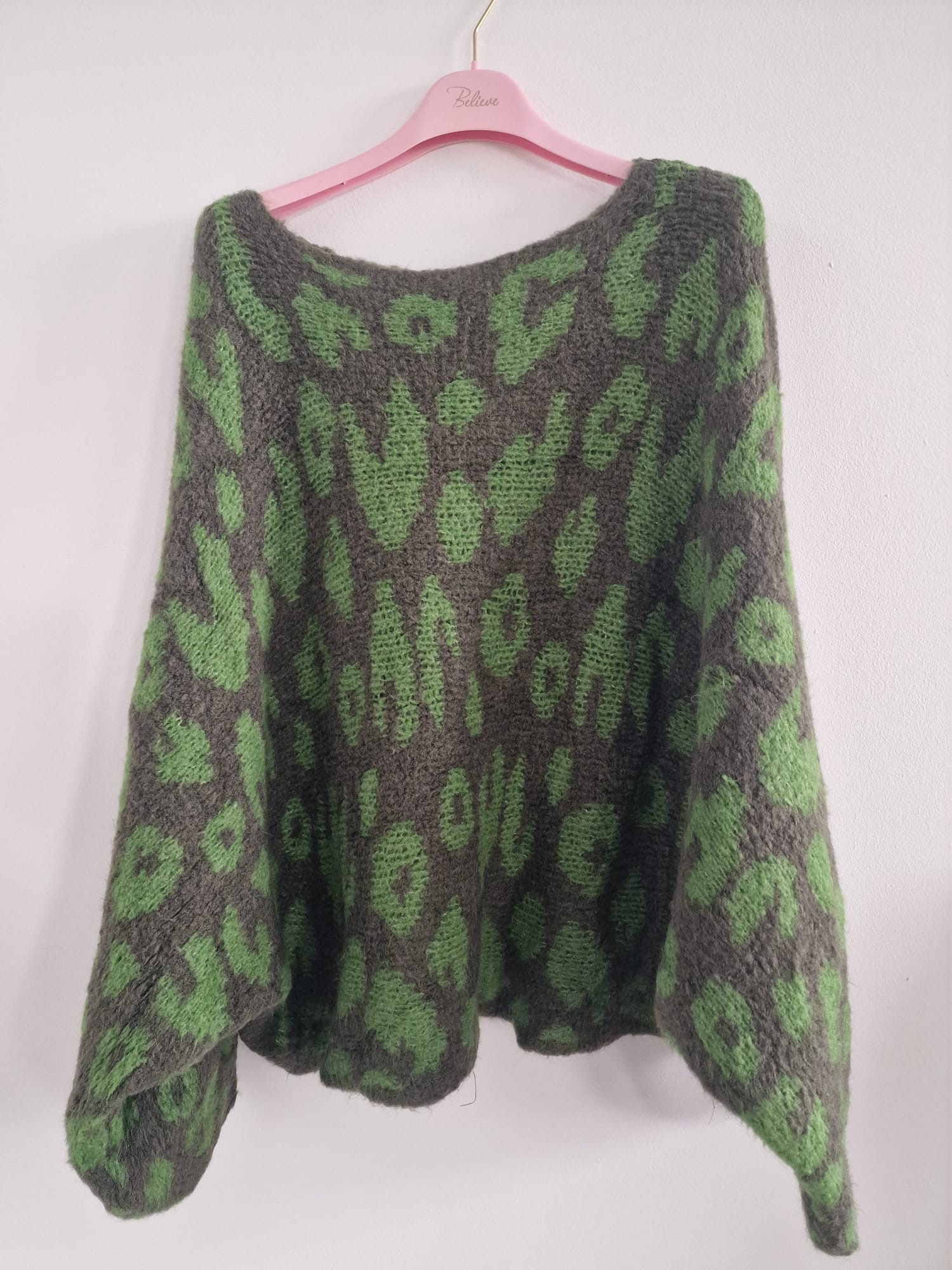 Strickpullover Leo-Look – Fledermaus-Style | Made in Italy | One Size bis ca. Gr. 44 | SP0086 Strick Pullover