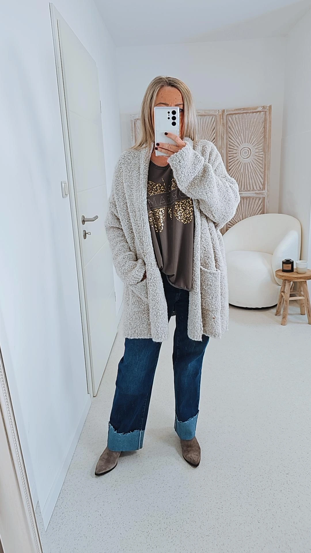 BOUCLE KNIT CARDIGAN MIRIAM SHORT 34-42 Made in Italy kurze Strick Jacke Oversize BOUCLE KNIT CARDIGAN MIRIAM SHORT 34-42 Made in Italy kurze Strick Jacke Oversize