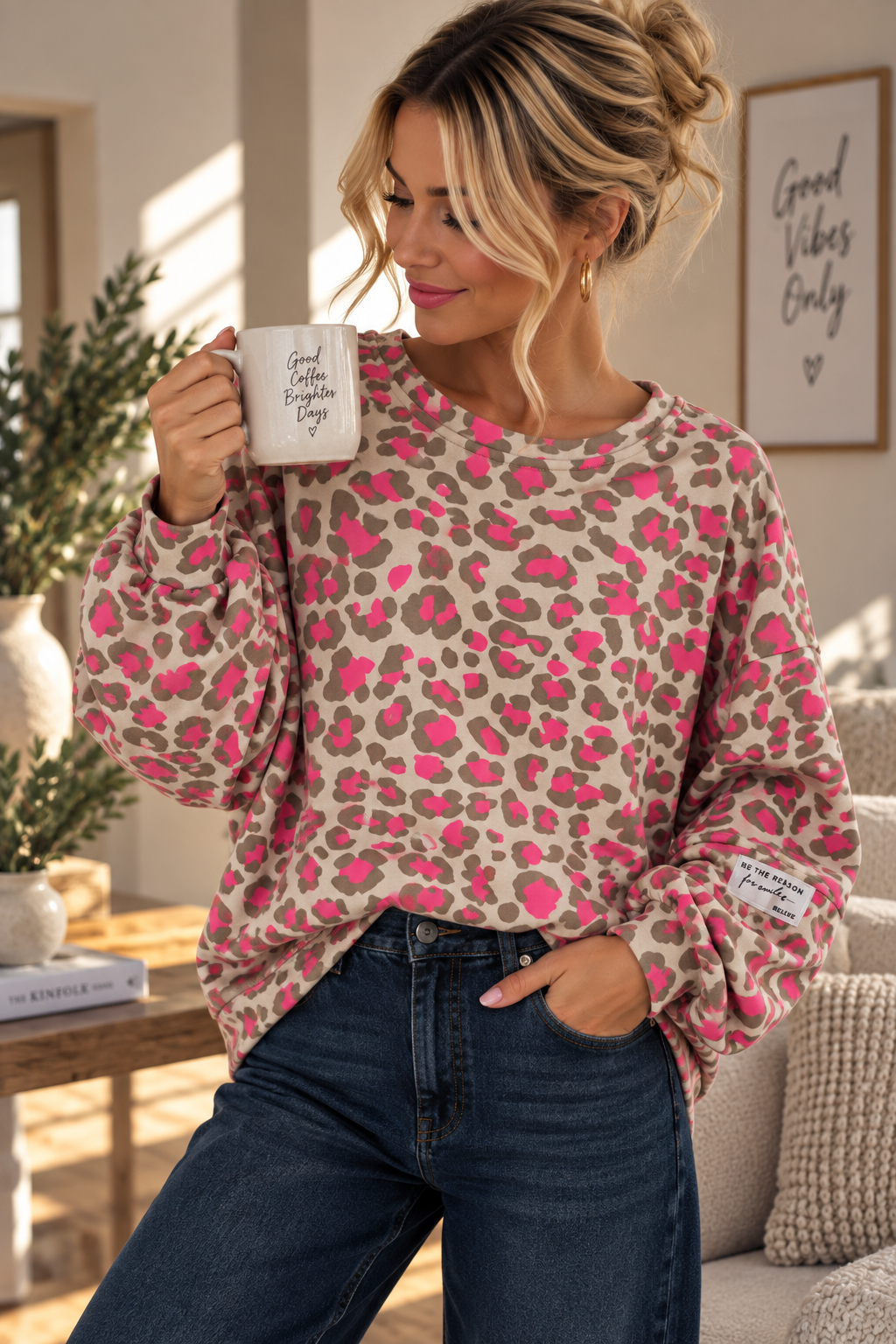 Leo Sweater mit Patch – SW0093 Made in Italy Gr 34-42