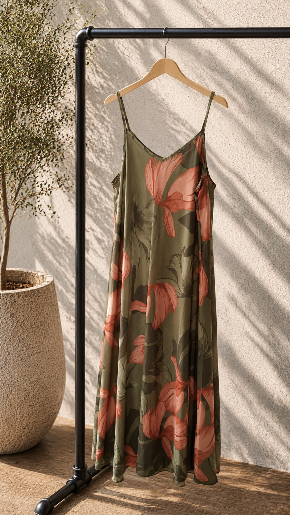 🌸 Maxikleid Dahlia mit floralem Print – Made in Italy 34-42