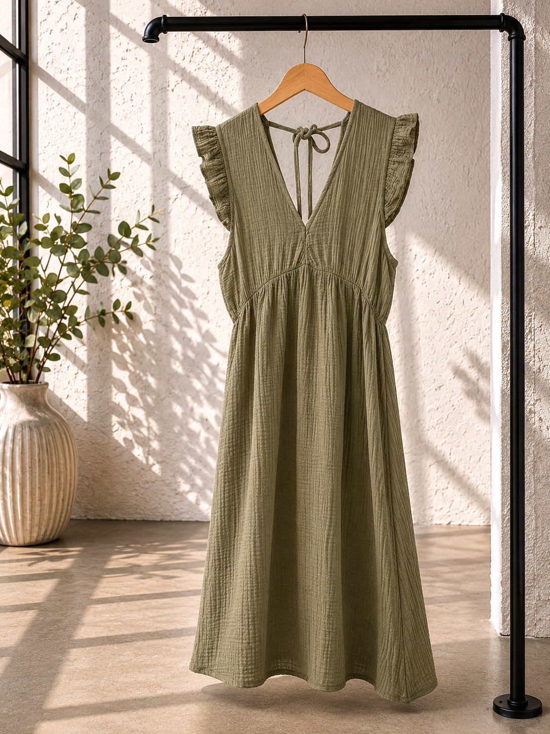 MUSSELIN KlEID ZOE BIANCO MIA 34 - 42 Made in Italy ärmellos Rüsche