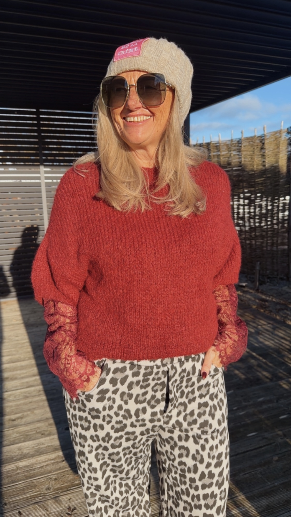 BASIC KNIT PULLOVER KIARA mit Spitze 34 - 44 Made in Italy Strickpullover