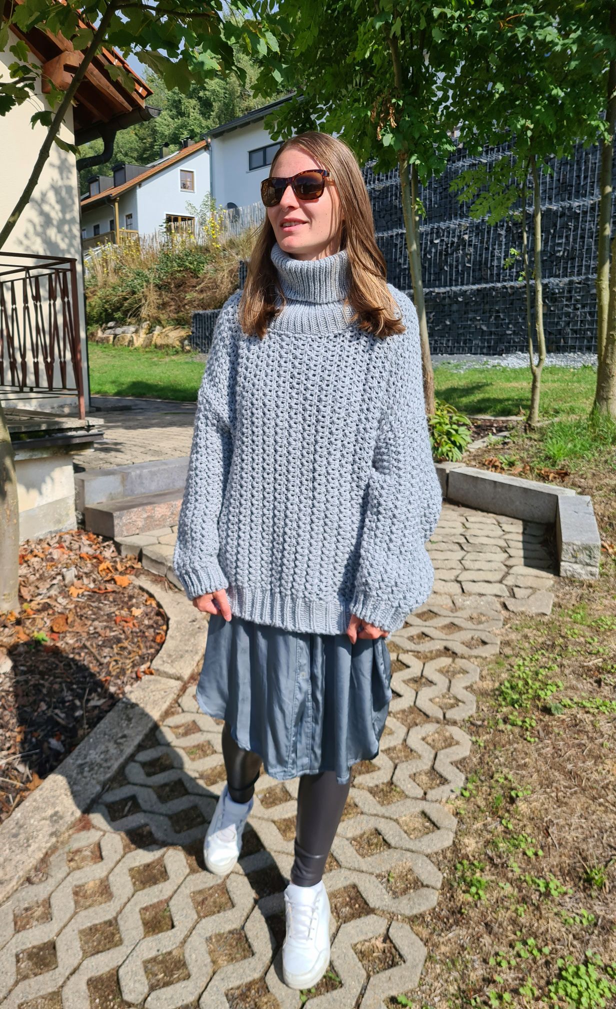 OVERSIZE KNIT FIONA TURTLENECK GRAU Rollkragen Strickpullover Pullover 34-42/44 Made in Italy OVERSIZE KNIT FIONA TURTLENECK GRAU Rollkragen Strickpullover Pullover 34-42/44 Made in Italy