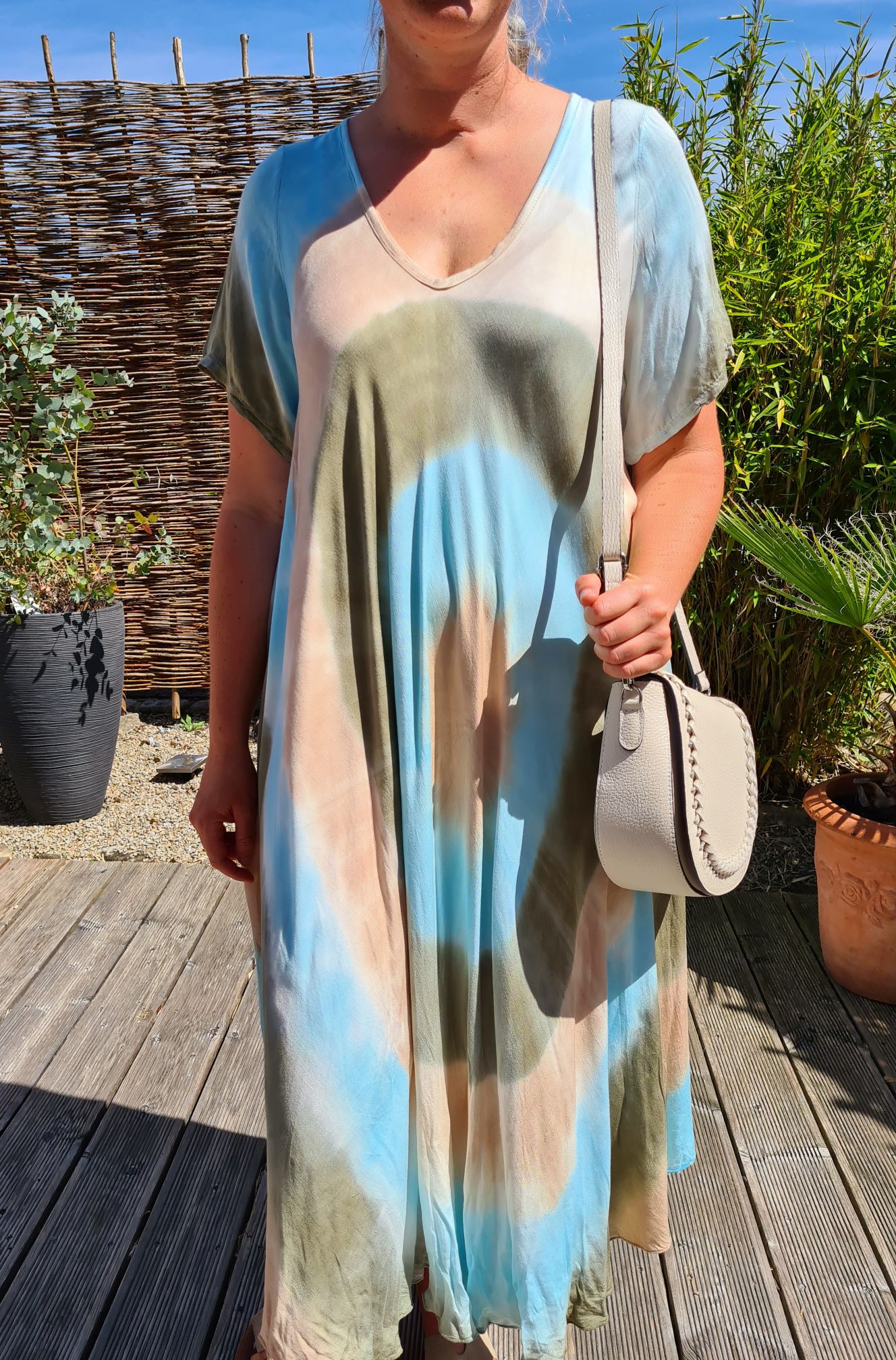 MAXI BATIK DRESS ANDREA TÜRKIS BRAUN 34-42 Made in Italy Kleid Oversize Strandkleid CIRCLE MAXI BATIK DRESS ANDREA TÜRKIS BRAUN 34-42 Made in Italy Kleid Oversize Strandkleid CIRCLE