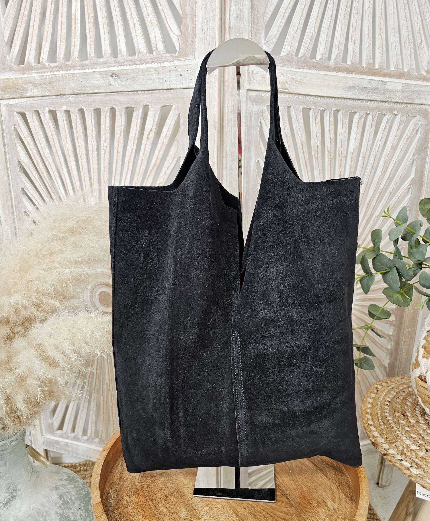 WILDLEDER SHOPPER ADELE SCHWARZ Made in Italy Echtleder Tasche Schultertasche 