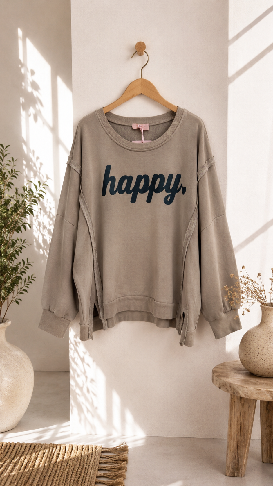 Sweatshirt Nives – Happy Vibes im lässigen Oversize-Look Made in Italy 34-48