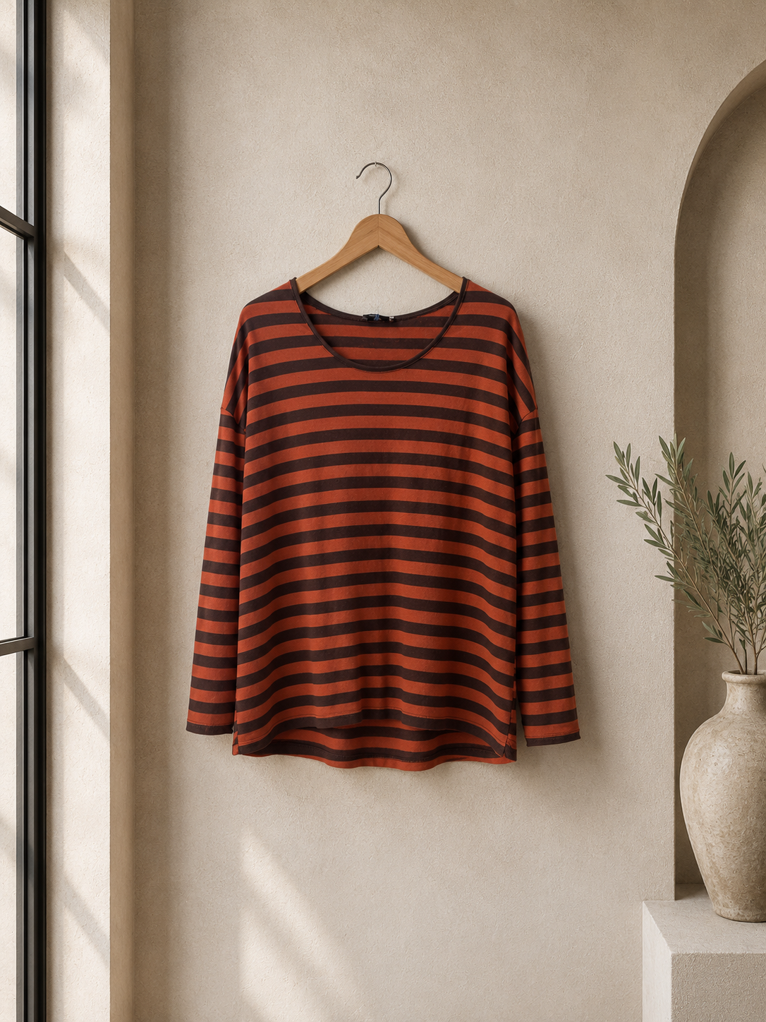 Longsleeve mit Streifen I LS0039 I Made in Italy 34-42
