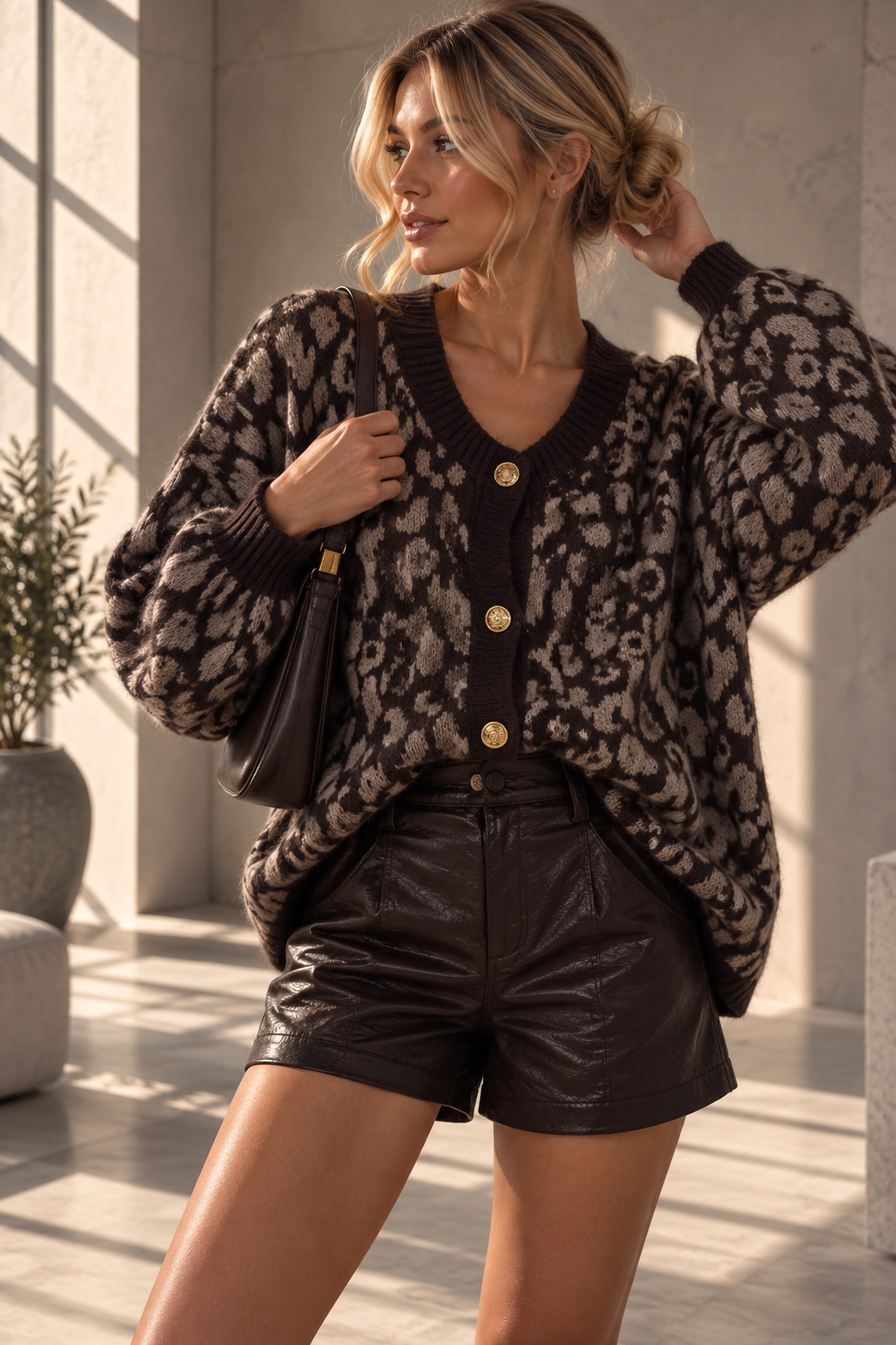 SJ0117 – Leo Strickjacke mit goldfarbenen Knöpfen I 36-46 I Made in Italy