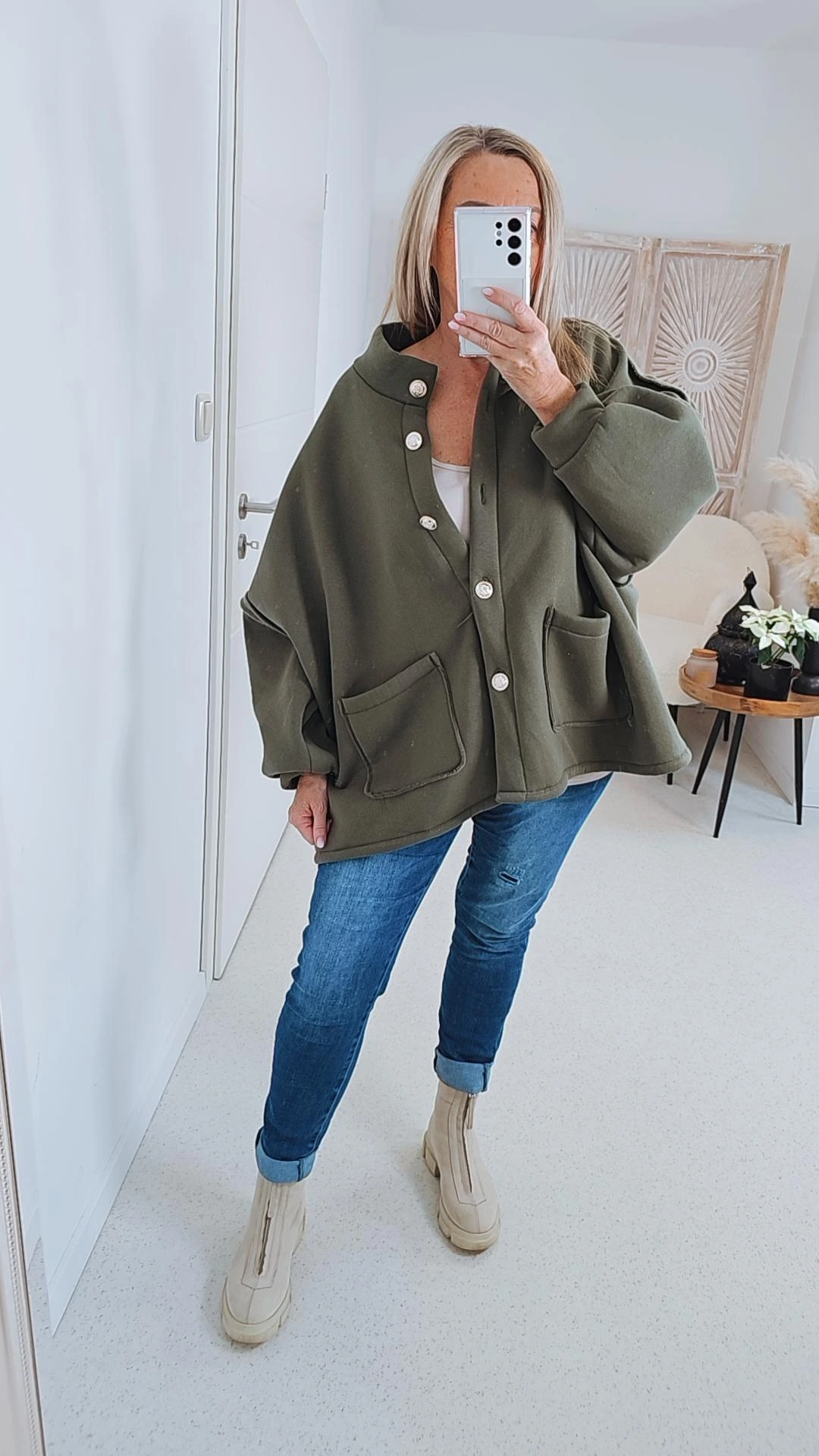 OVERSIZE SWEATSHIRT JACKE VERONA Made in Italy 34-46 Sweatshirtjacke OVERSIZE SWEATSHIRT JACKE VERONA Made in Italy 34-46 Sweatshirtjacke
