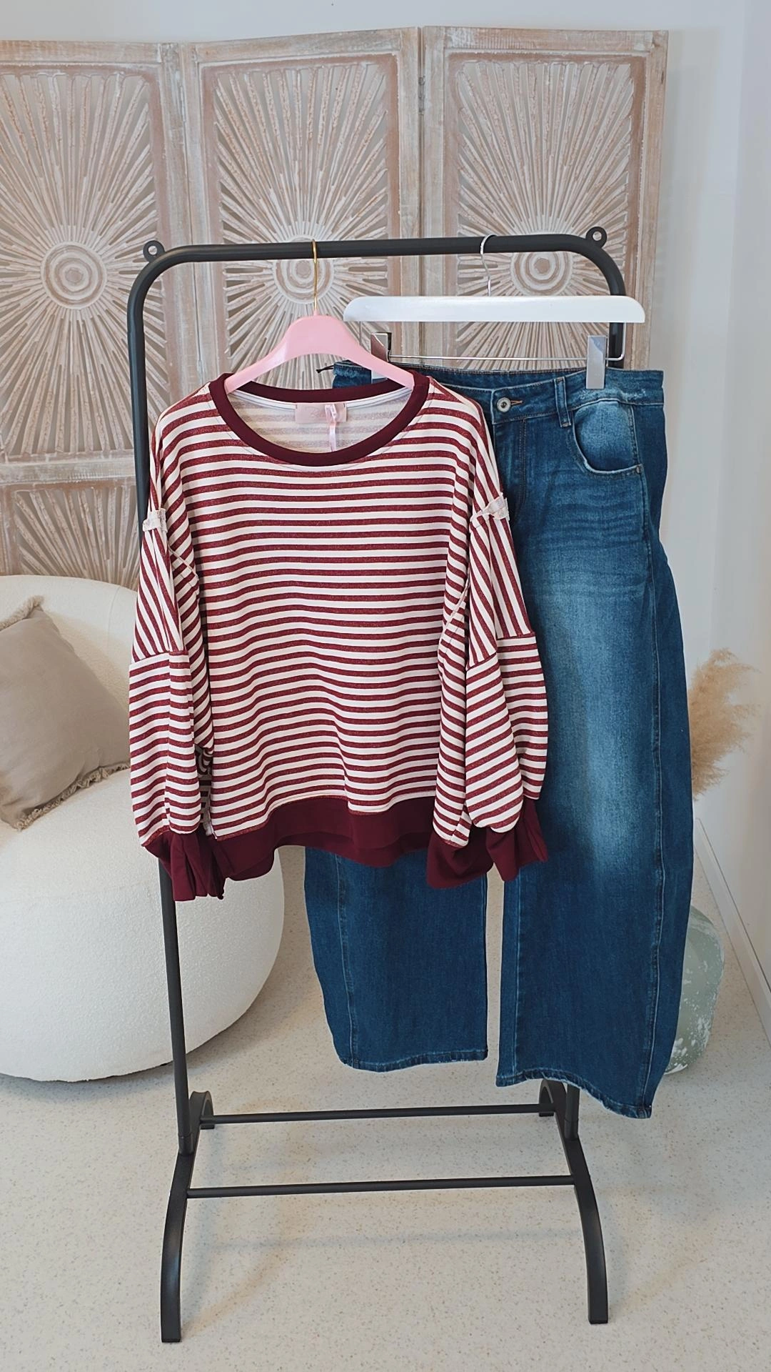 OVERSIZE SWEATER CARLOTA STREIFEN Made in Italy 34-44/46