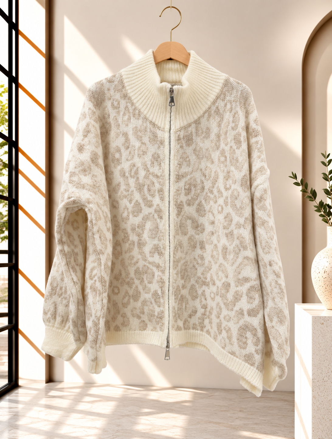 Cardigan-Leo mit Zwei-Wege-Reißverschluss I SJ0071 I Made in Italy 34-42/44 Strickjacke