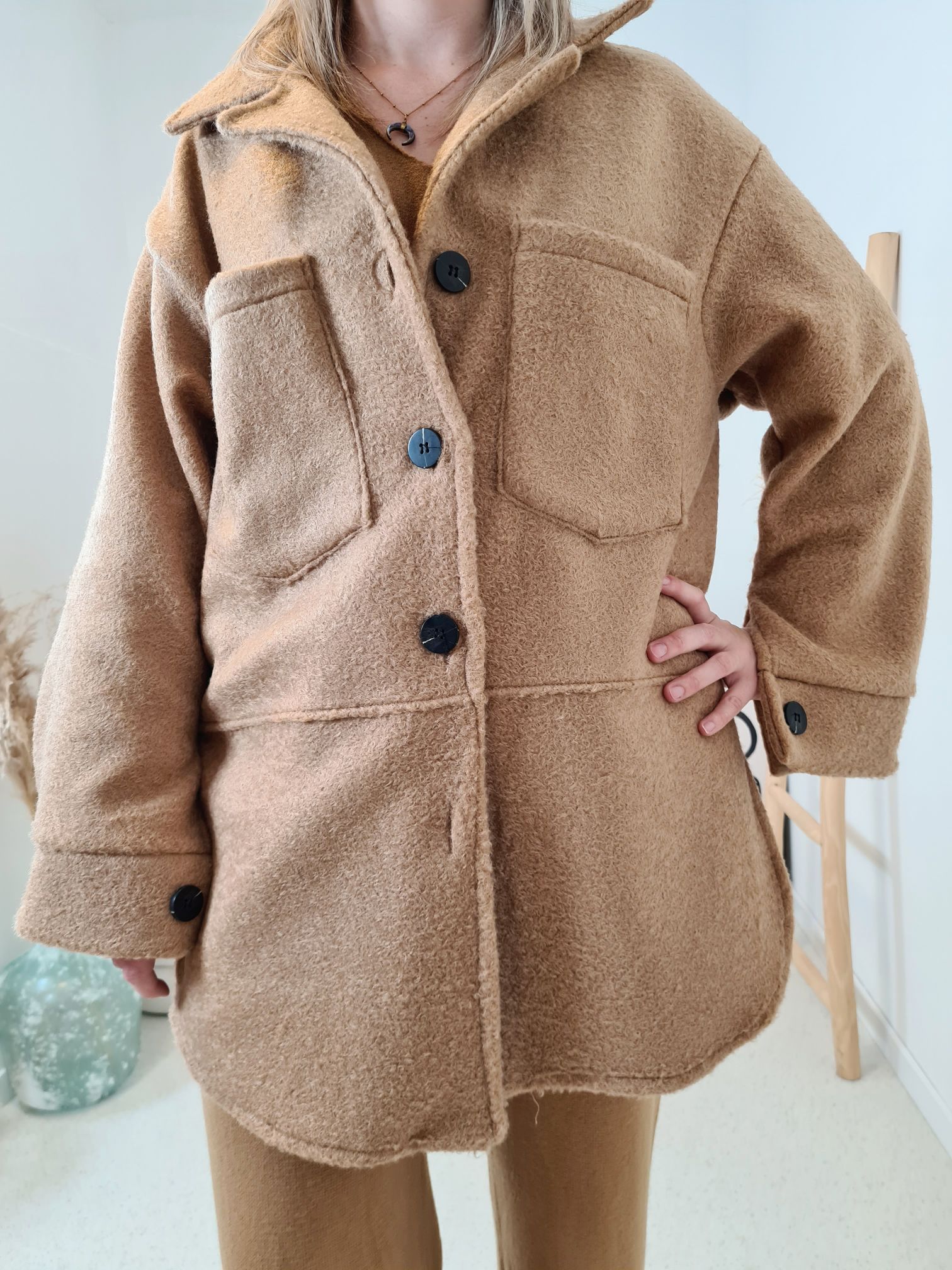 WOLL MANTEL KURZ SANDRO CAMEL 34-42 Made in Italy Winter Jacke Fleece COAT WOLL MANTEL KURZ SANDRO CAMEL 34-42 Made in Italy Winter Jacke Fleece COAT
