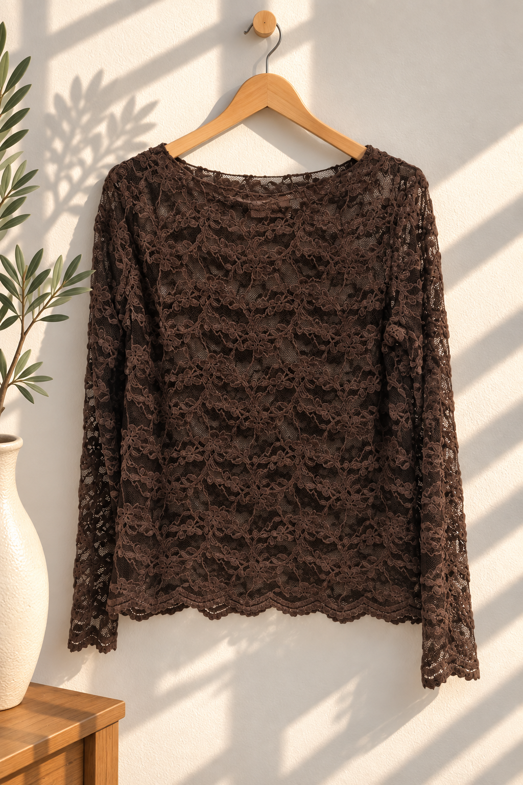 Spitzenshirt mit floralem Muster – Made in Italy | SPI 0089 | bis ca. Gr. 42