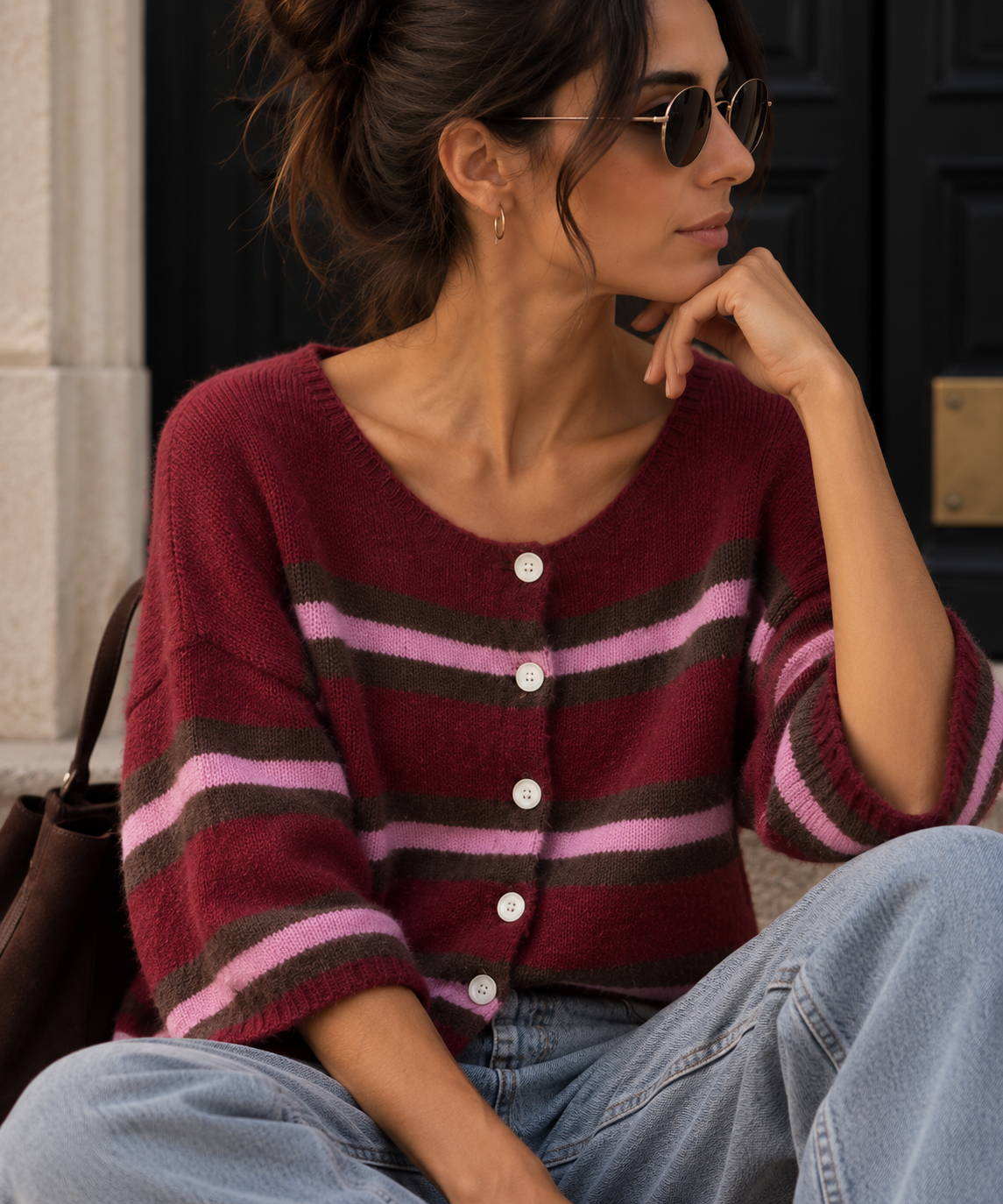 Strickjacke Dreiviertelarm I SJ0056 I Made in Italy 34-42/44