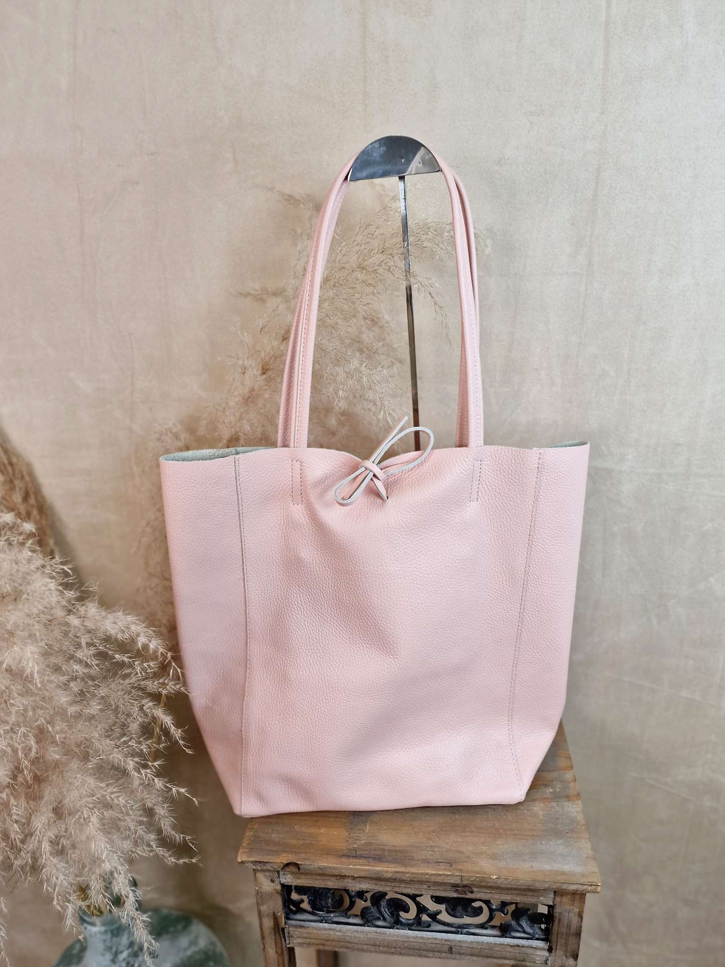 BASIC LEDER SHOPPER MARA LIGHT ROSA Made in Italy Ledertasche Tasche BASIC LEDER SHOPPER MARA LIGHT ROSA Made in Italy Ledertasche Tasche