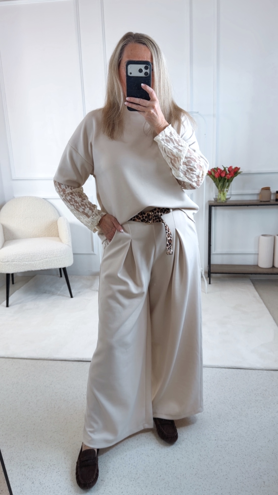 MARLENE HOSE BEIGE MARCO 34 - 42 Made in Italy