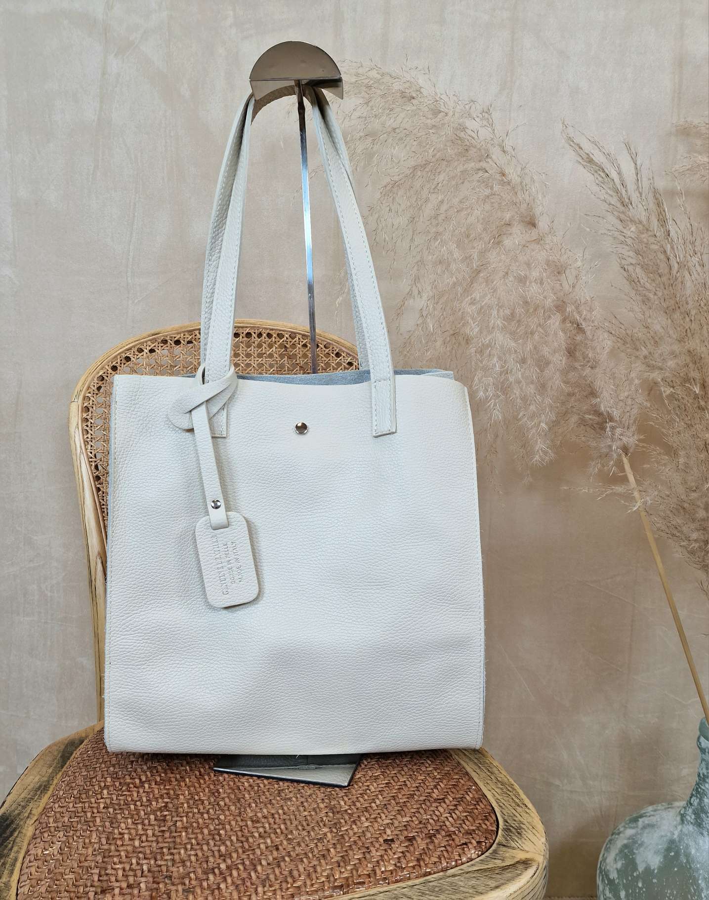 LEDER SHOPPER LYNN CREME Made in Italy Echtleder Tasche Schultertasche versch. Farben LEDER SHOPPER LYNN CREME Made in Italy Echtleder Tasche Schultertasche versch. Farben