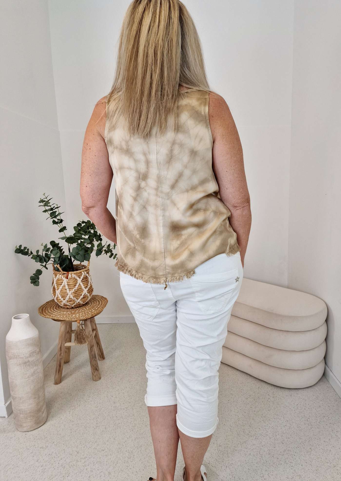 BASIC TOP MAXIME BEIGE 34-40 Made in Italy Seide Kurzarm Shirt Tanktop BASIC TOP MAXIME BEIGE 34-40 Made in Italy Seide Kurzarm Shirt Tanktop
