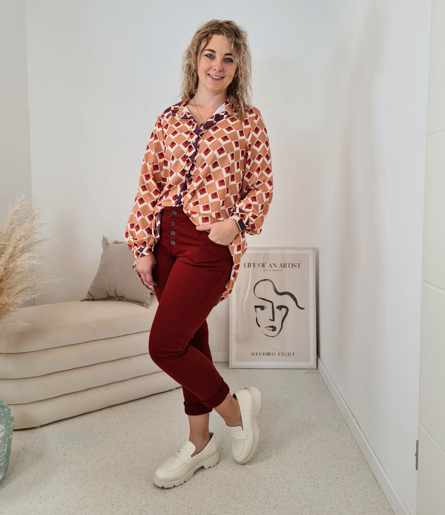 LONG BLUSE ELDORA CAMEL A-Form Kleid Made in Italy 34-40/42 LONG BLUSE ELDORA CAMEL A-Form Kleid Made in Italy 34-40/42