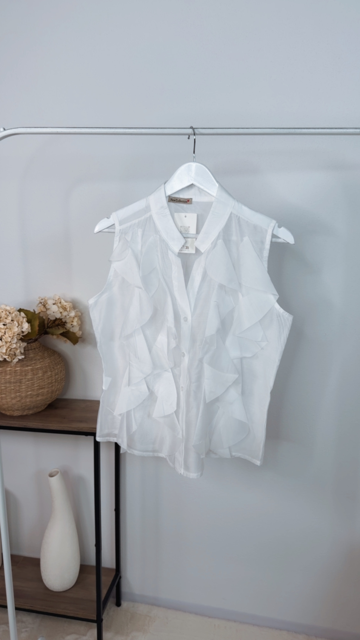 Bluse Alicudi Rüschen Uni Made in Italy 34-38