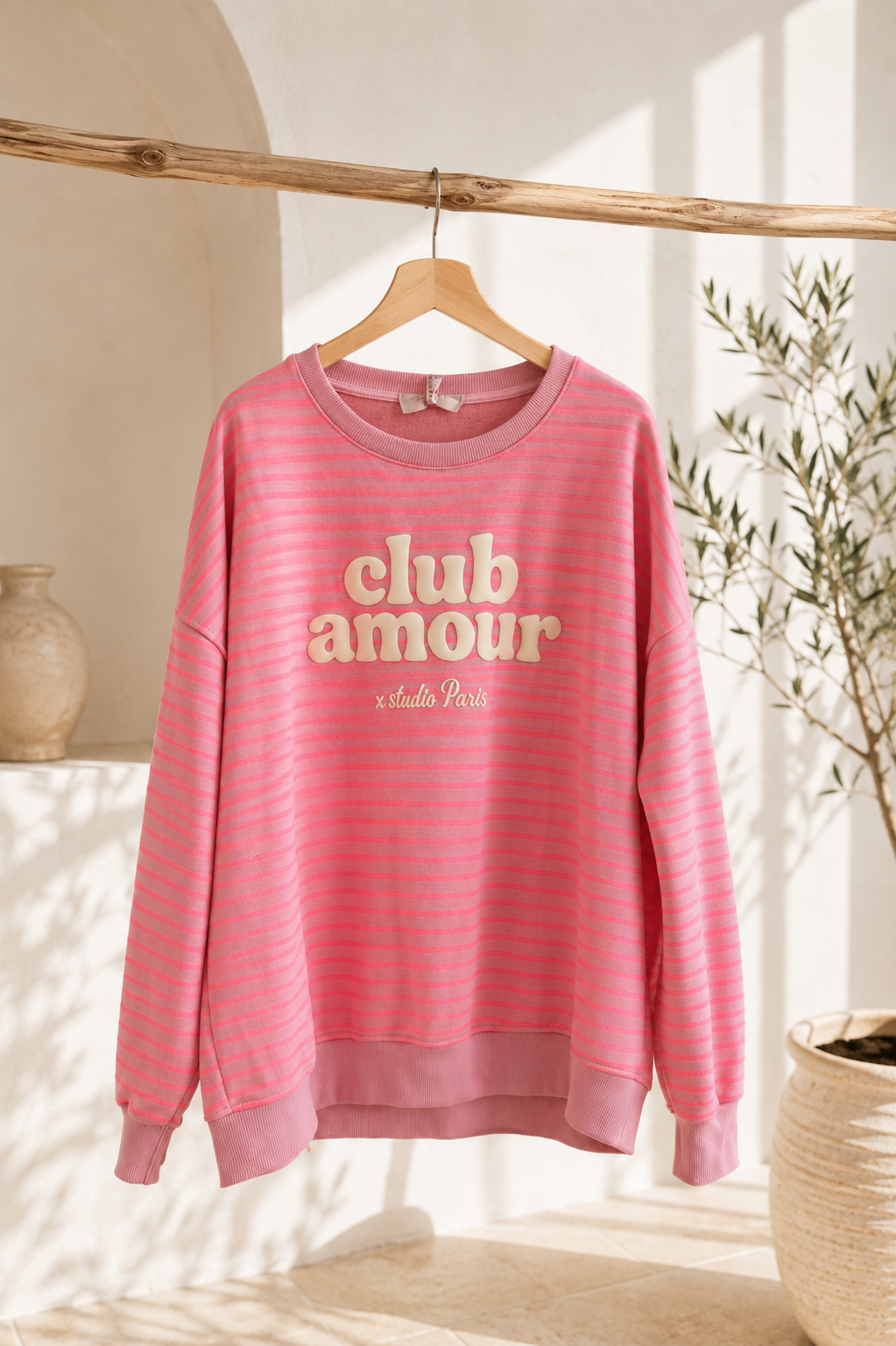 Sweatshirt / Sweater No. SW010 | Streifenlook | Oversize | Made in Italy | passt bis Größe 42/44