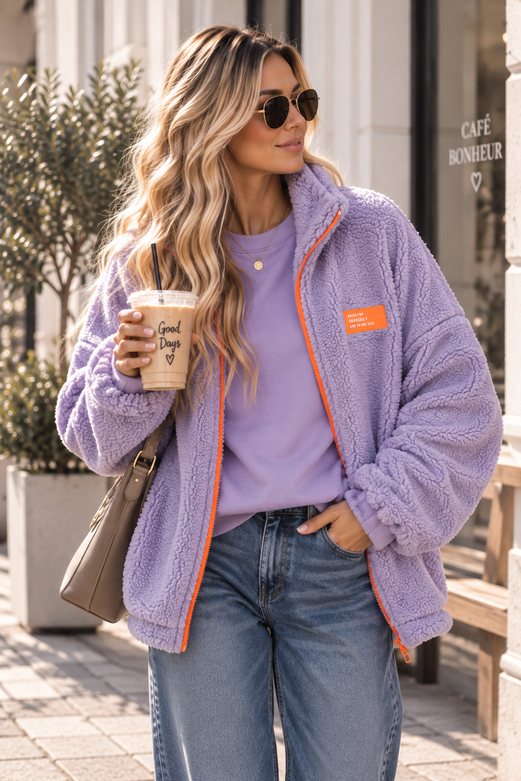Oversize Teddyjacke mit Patch – Made in Italy | bis ca. Gr. 44 | TJ0092