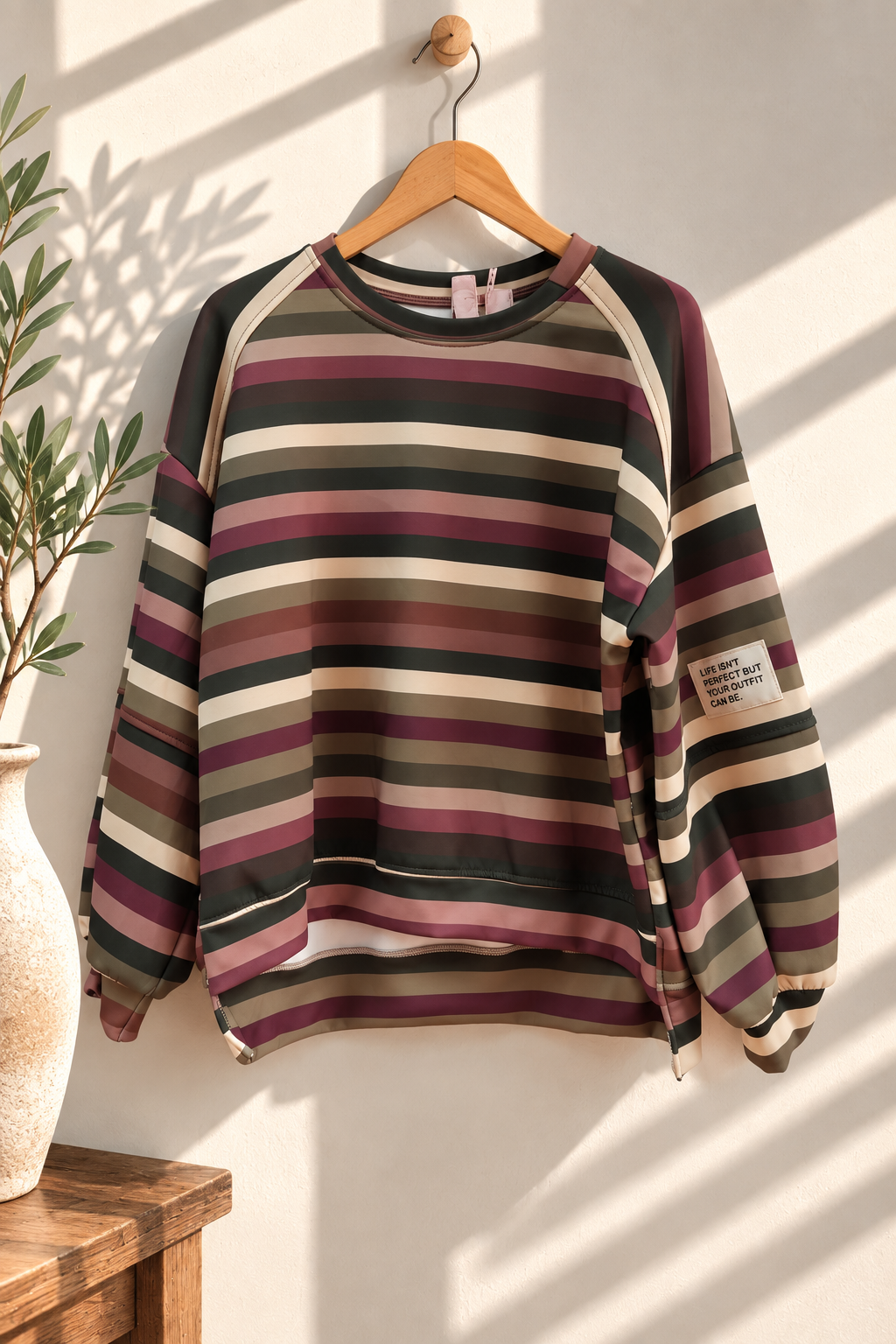 Sweatshirt „Ottavia“ – Streifen-Look | Made in Italy | passend bis ca. Gr. 42/44