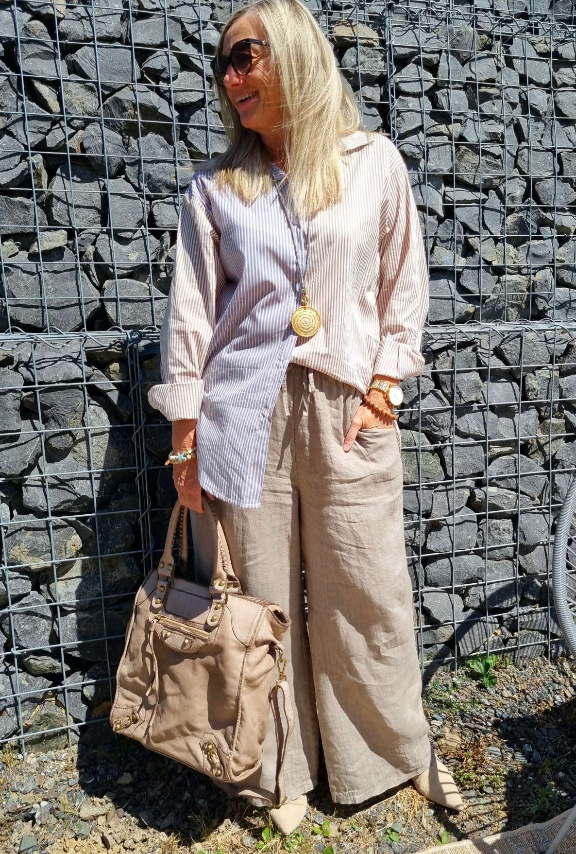 LINEN MARLENE PANT BRIGITTE TAUPE Pocket 34-42 Made in Italy weite Leinen Hose mit Taschen LINEN MARLENE PANT BRIGITTE TAUPE Pocket 34-42 Made in Italy weite Leinen Hose mit Taschen