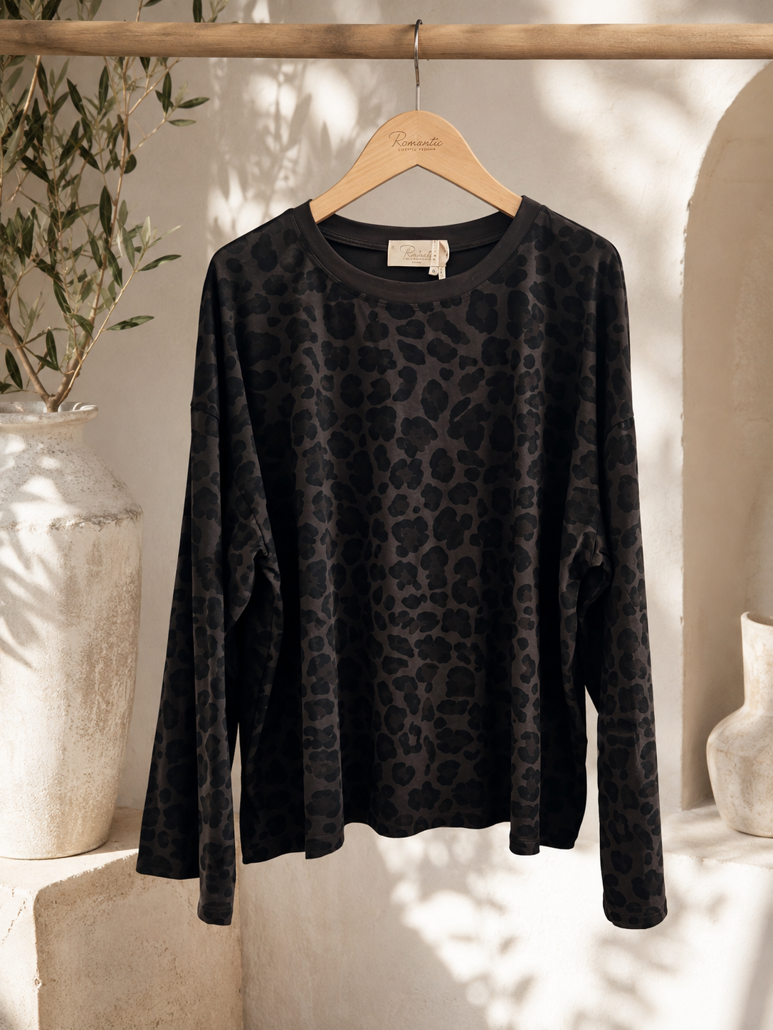 Longsleeve / Langarmshirt I No. LS012 I Leo I ausgestellten Ärmeln I Made in Italy | passt bis Größe 42/44