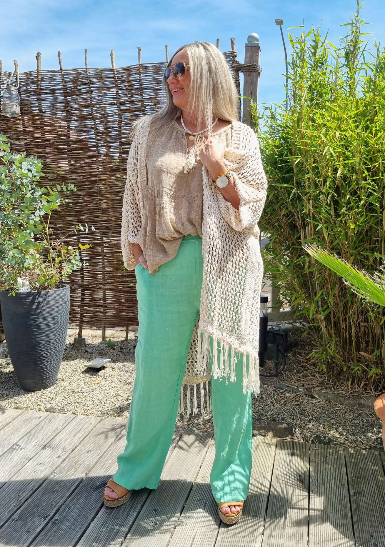 LINEN JOGPANT ALMA GRÜN 34-42 Made in Italy Leinen Hose PANT Sommerhose LINEN JOGPANT ALMA GRÜN 34-42 Made in Italy Leinen Hose PANT Sommerhose