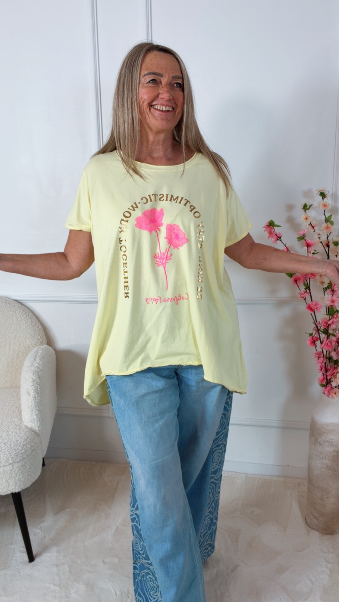 🌸✨ Shirt Fioralba Optimista Vokuhila Made in Italy 34-44/46