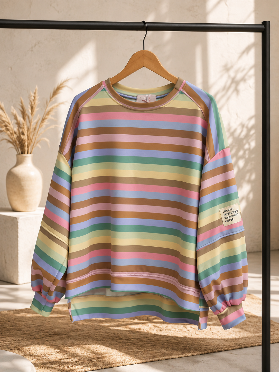 Sweatshirt „Ottavia“ – Streifen-Look | Made in Italy | passend bis ca. Gr. 42/44
